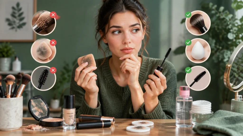 Những lỗi vệ sinh khi trang điểm thường gặp có thể gây vấn đề về da (và cách phòng tránh)